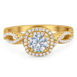 Art Deco Round Natural Stone Twisted Ring