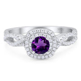 Art Deco Round Natural Stone Twisted Ring