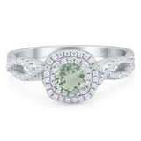 Art Deco Round Natural Stone Twisted Ring