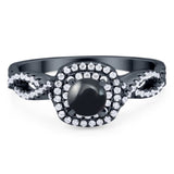 Art Deco Round Natural Stone Twisted Ring