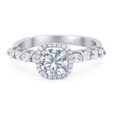Vintage Style Round Natural Stone Wedding Ring