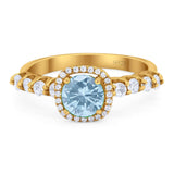 Vintage Style Round Natural Stone Wedding Ring