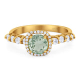 Vintage Style Round Natural Stone Wedding Ring