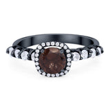 Vintage Style Round Natural Stone Wedding Ring