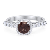 Vintage Style Round Natural Stone Wedding Ring