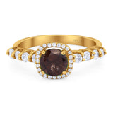 Vintage Style Round Natural Stone Wedding Ring