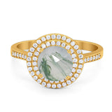Vintage Style Round Natural Stone Ring