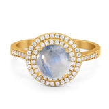 Vintage Style Round Natural Stone Ring
