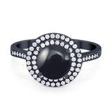 Vintage Style Round Natural Stone Ring
