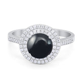 Vintage Style Round Natural Stone Ring