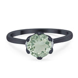 Art Deco Round Natural Stone Halo Ring