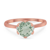 Art Deco Round Natural Stone Halo Ring