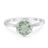 Art Deco Round Natural Stone Halo Ring