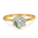 Art Deco Round Natural Stone Halo Ring