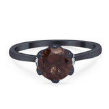 Art Deco Round Natural Stone Halo Ring
