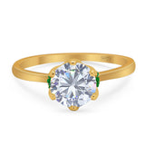 Art Deco Round Natural Stone Halo Ring