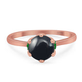 Art Deco Round Natural Stone Halo Ring
