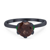 Art Deco Round Natural Stone Halo Ring
