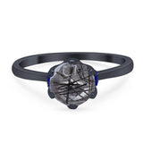 Art Deco Round Natural Stone Halo Ring