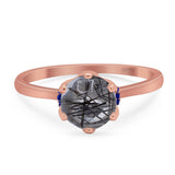 Art Deco Round Natural Stone Halo Ring
