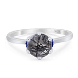 Art Deco Round Natural Stone Halo Ring