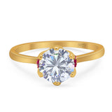 Art Deco Round Natural Stone Halo Ring