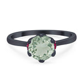Art Deco Round Natural Stone Halo Ring
