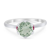 Art Deco Round Natural Stone Halo Ring
