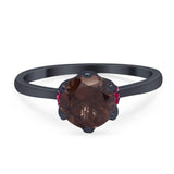 Art Deco Round Natural Stone Halo Ring