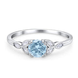 Art Deco Round Natural Stone Floral Ring