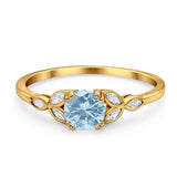Art Deco Round Natural Stone Floral Ring