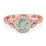 Art Deco Ring Round Natural Stone Beaded Ring