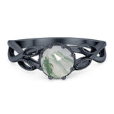 Art Deco Round Natural Stone Beaded Ring
