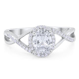 Art Deco Oval Natural Stone Infinity Ring