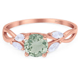 Art Deco Round Natural Stone Twisted Ring