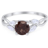 Art Deco Round Natural Stone Twisted Ring