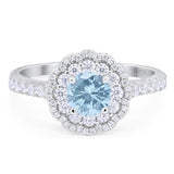 Art Deco Round Natural Stone Floral Ring