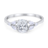 Art Deco Oval Trillium Ring