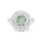Vintage Style Round Natural Stone Cocktail Ring