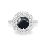 Vintage Style Round Natural Stone Cocktail Ring