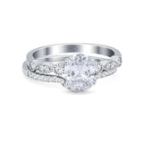 Two Piece Oval Solitaire Ring 