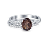Two Piece Oval Solitaire Ring 