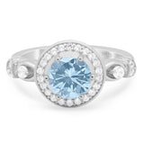 Art Deco Round Natural Stone Wedding Ring