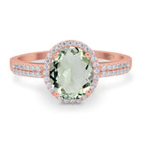 Art Deco Oval Natural Stone Wedding Ring