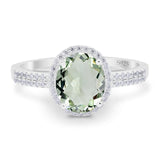 Art Deco Oval Natural Stone Wedding Ring