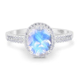 Art Deco Oval Natural Stone Wedding Ring