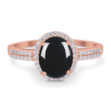 Art Deco Oval Natural Stone Wedding Ring