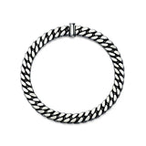 Curb Link Chain Bracelet Oxidized 925 Sterling Silver