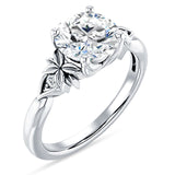 18K Gold IGI Certified Round 2 Carat Lab Grown Diamond Floral Ring