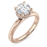 14K Gold IGI Certified Round 3 Carat Lab Grown Diamond Halo Solitaire Ring